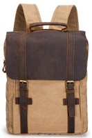 Aidonger Women And Men Canvas Rucksack Backpack Bag Leather Viagio School Laptop Aidonger Women And Men Canvas Rucksack Backpack Bag Leather Viagio School Laptop