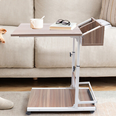 Portable Office Laptop Desk Rolling Adjustable Table Cart Computer Mobile Stand