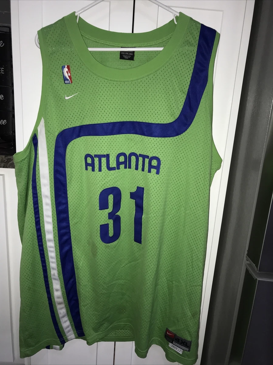 ATLANA HAWKS Jersey JASON TERRY 4XL +2 NIKE NBA Sewn Logo Retro Neon Green  Blue