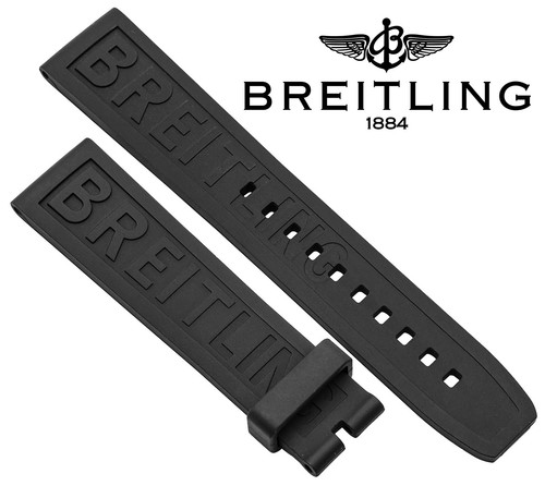 Authentisches 20x18 Breitling schwarz Gummi Gummi Ersatzband - SWISS HERGESTELLT - Bild 3 von 8