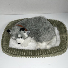 Perfect Petzzz Husky Breathing Sleeping Plush Realistic Puppy Small Dog