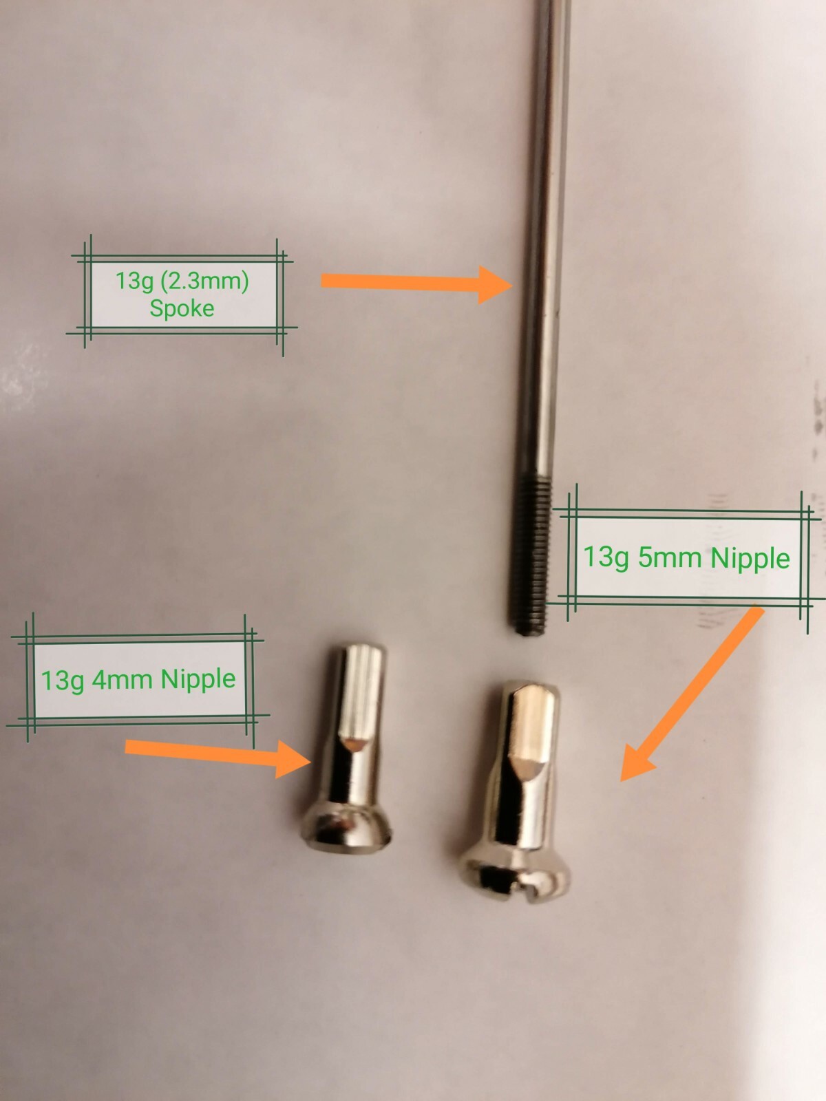 Sapim 13g 2.3mm Silver J Bicycle spokes inc 5mm nipples mm Custom