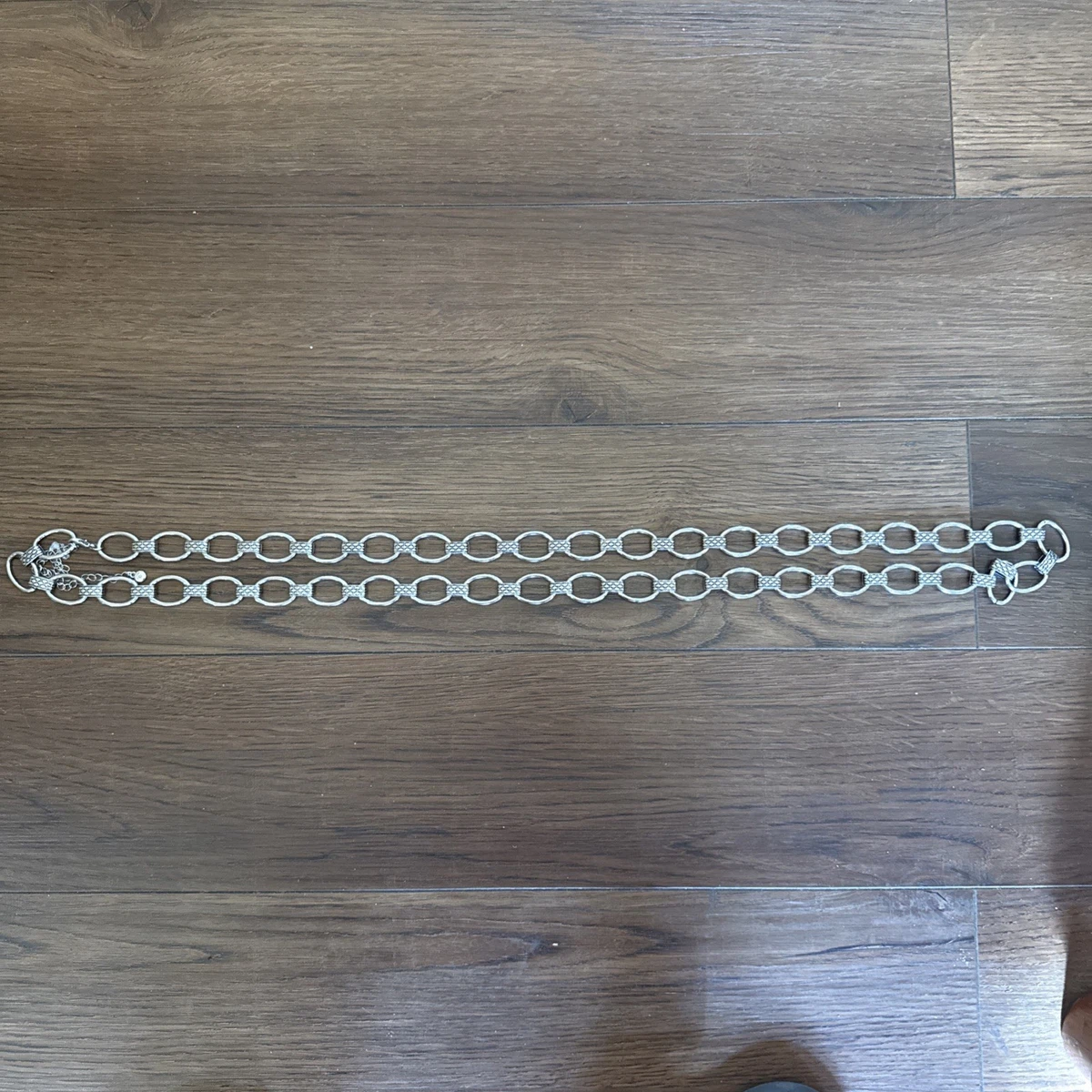 Silver Tone Metal Belt Waist Chain Geometric 40\