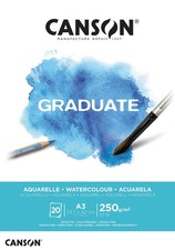 Graduate Watercolour 250gsm A3 Paper, Cold Pressed, Pad Glued Short Side, 20 ...