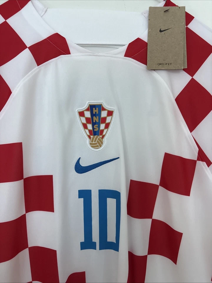 CROACIA Nike Fútbol 2022 Mundial Qatar Camiseta Fútbol Camiseta MODRIC 10 Grande Foto 2 de 4