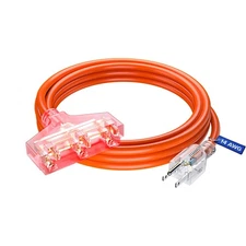 Extension Cord with Multiple Outlets 10 ft SJTW 14 Gauge Orange ETL