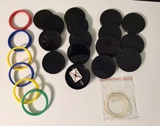 Lot of 12 MAGIC BULLET Replacement Parts Solid Lids Shaker Lids Lip Rings Blade