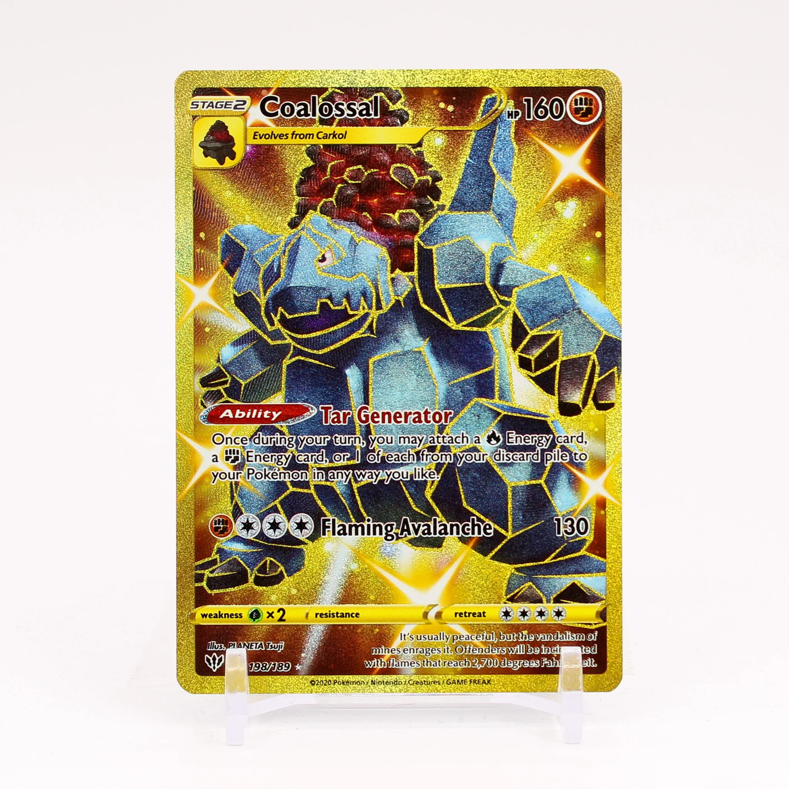 Coalossal - 198/189 Darkness Ablaze Gold Pokemon - NM/MINT