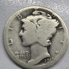1919 S Mercury Dime Circulated 90 Silver Good Average Circulated 1919 S Mercury Dime Circulated 90 Silver Good Average Circulated