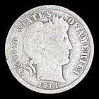 1914-D Barber Silver Dime