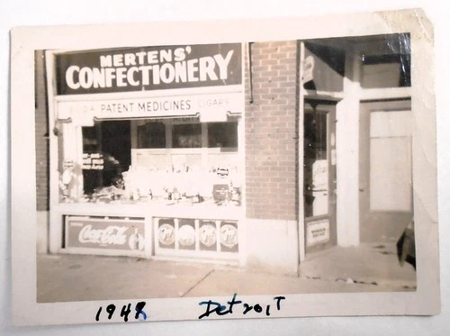 Vintage Photo Detroit Michigan Candy Store Street View Original Coca Cola 1948