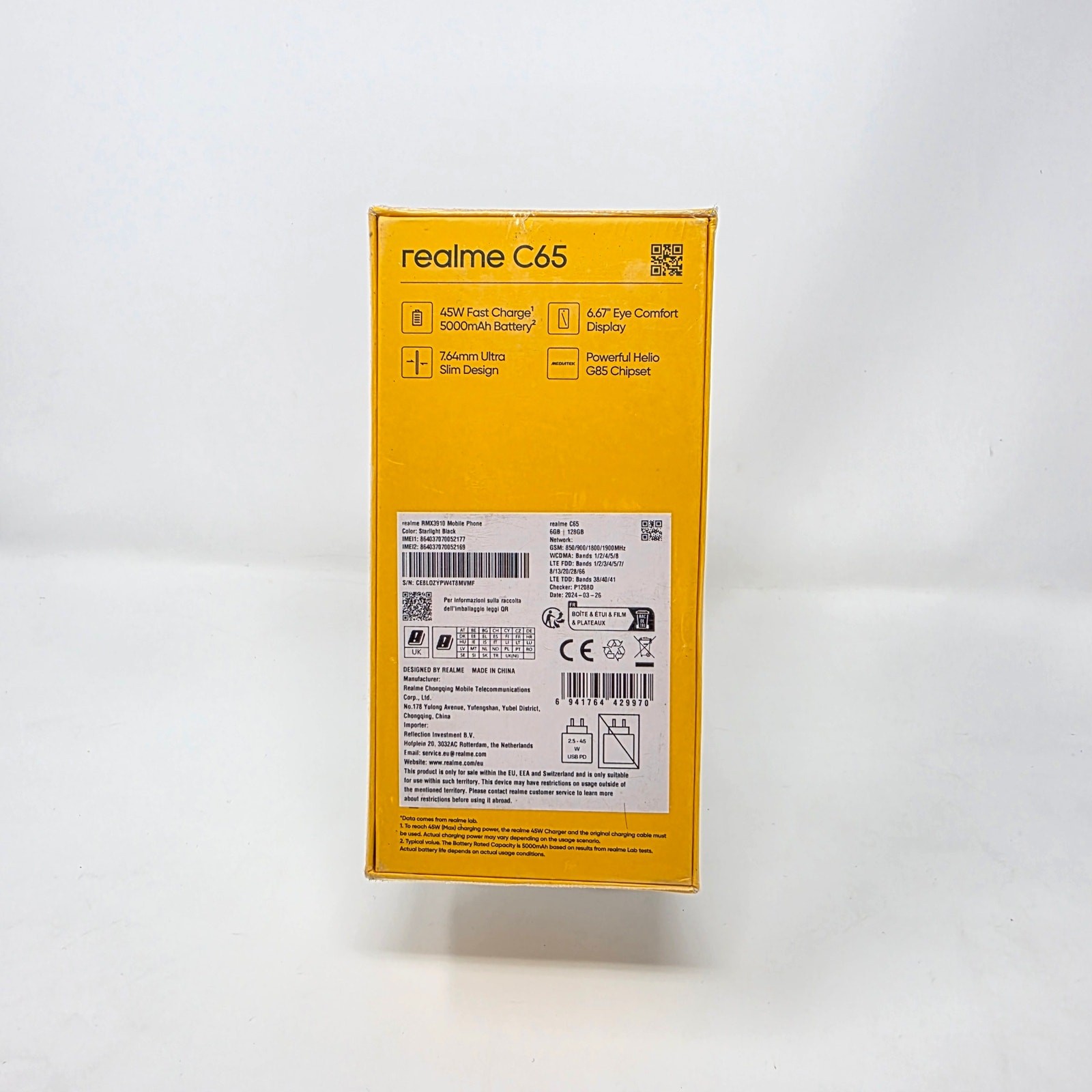 Realme C65 4G LTE Starlight Black - 6GB RAM - 128GB ROM - Unlocked - Global NEW