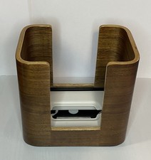 Tork Xpressnap Tabletop Napkin Dispenser in a walnut wood finish, Restaurant