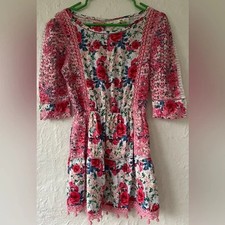 LoveShackFancy Rush Of Red Novalie Scoop Neck Mini Dress SKU: 11315774; S