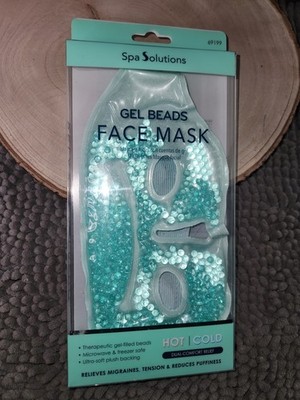 Spa Solutions Gel Beads Therapeutic FACE MASK for Dual Comfort Relief Hot/Cold