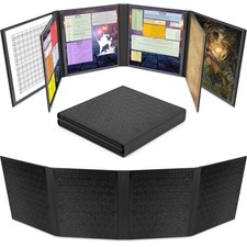 CASEMATIX DM Screen Faux Leather 8-Panel Deluxe Folding GM Tabletop RPG