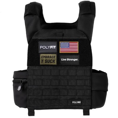 Polyfit (Fortify) Weighted Vest for Strength and Endurance 40 lb, Black 
