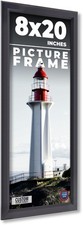 8x20 Frame Black Picture Frame Complete Modern Photo Frame UV Acrylic, Acid Free