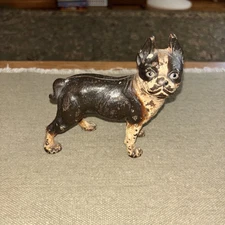 Original. Vintage , Cast iron Boston Terrier Dog Bank.