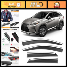 Shatterproof Window Deflectors With Chrome Trim For Lexus Rx350 Rx450h 2016-2022 Shatterproof Window Deflectors With Chrome Trim For Lexus Rx350 Rx450h 2016-2022