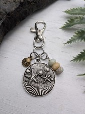 Sea Shell Ocean Beach Bag Charm / Keychain / Nautical Gift / Purse Charm