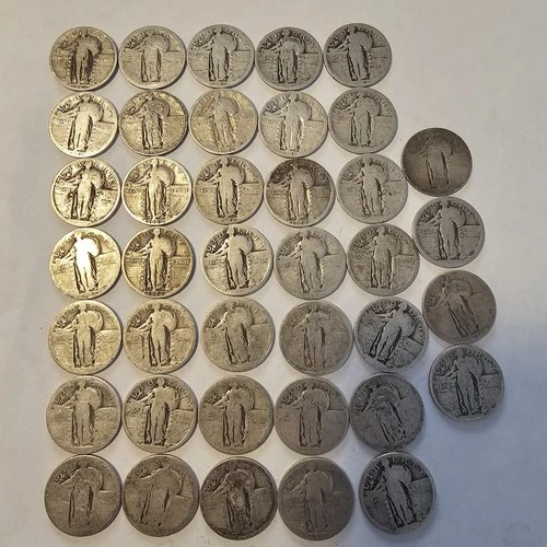 39 Standing Liberty Silver Quarters 25c