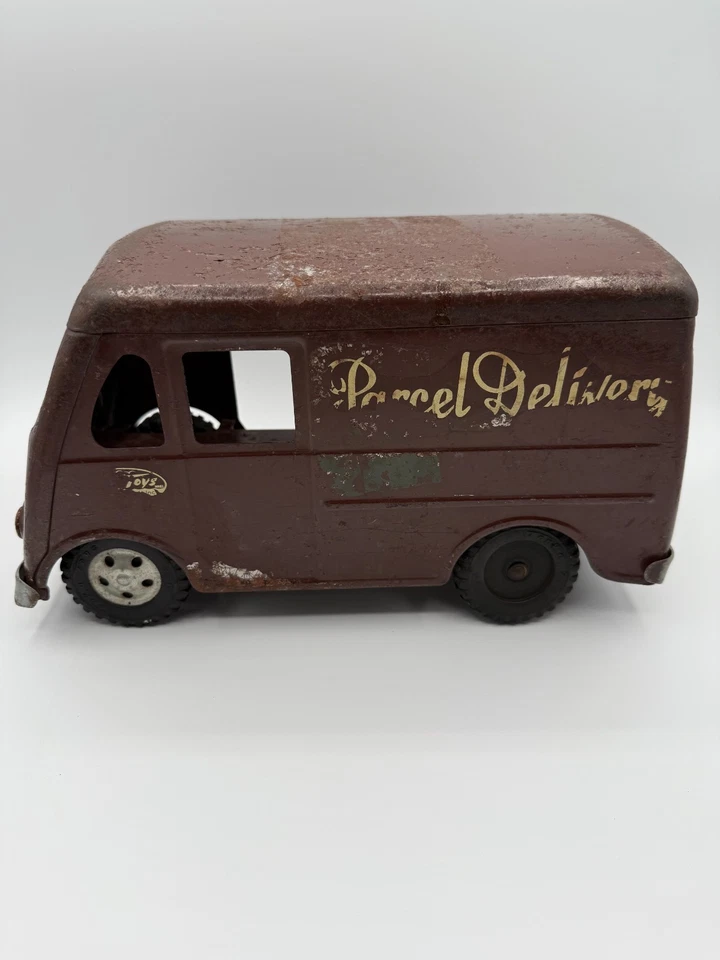 Vintage "RARE" 1954 Tonka Parcel Delivery Truck Brown Steel - Image 2 of 4