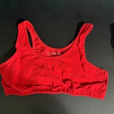 Fruit of the Loom Sports Bra Girls Size 28 Red Cotton Blend Racerback Pull-On