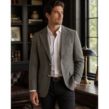 Cricketeer Sport Coat Mens Large Grey Wool Vintage Preppy Academic Classic