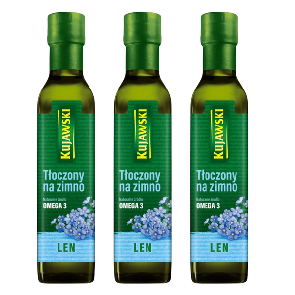 Kujawski LeinöL Kaltgepresst 3X 250Ml - ÖL Aus Leinsamen - SpeiseöL Mit Omega 3-image