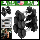 Hex Dumbbell Set 100 lb Total PVC Coated Non-Slip Grip