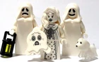 LEGO 3 Ghost Minifigure  & Accessories Lady Halloween Monster Reversible Heads
