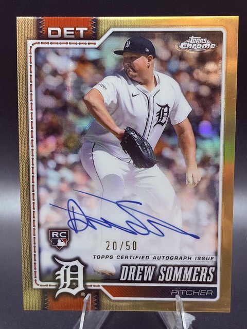 #RA-DSO Drew Sommers 2026 Topps Chrome Rookie Gold Refractor Auto RC #/50 Tigers