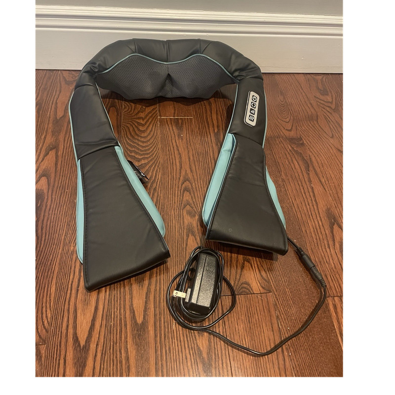 Brookstone Heated Kneading Neck & Shoulder Massage Cushion Corded Black/Blue