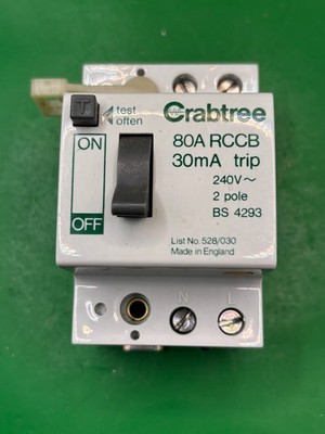 Crabtree 528/030 80A 30mA RCCB RCD