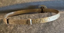 Victorian Expandable Baby Child Etched Bracelet GF Bangle