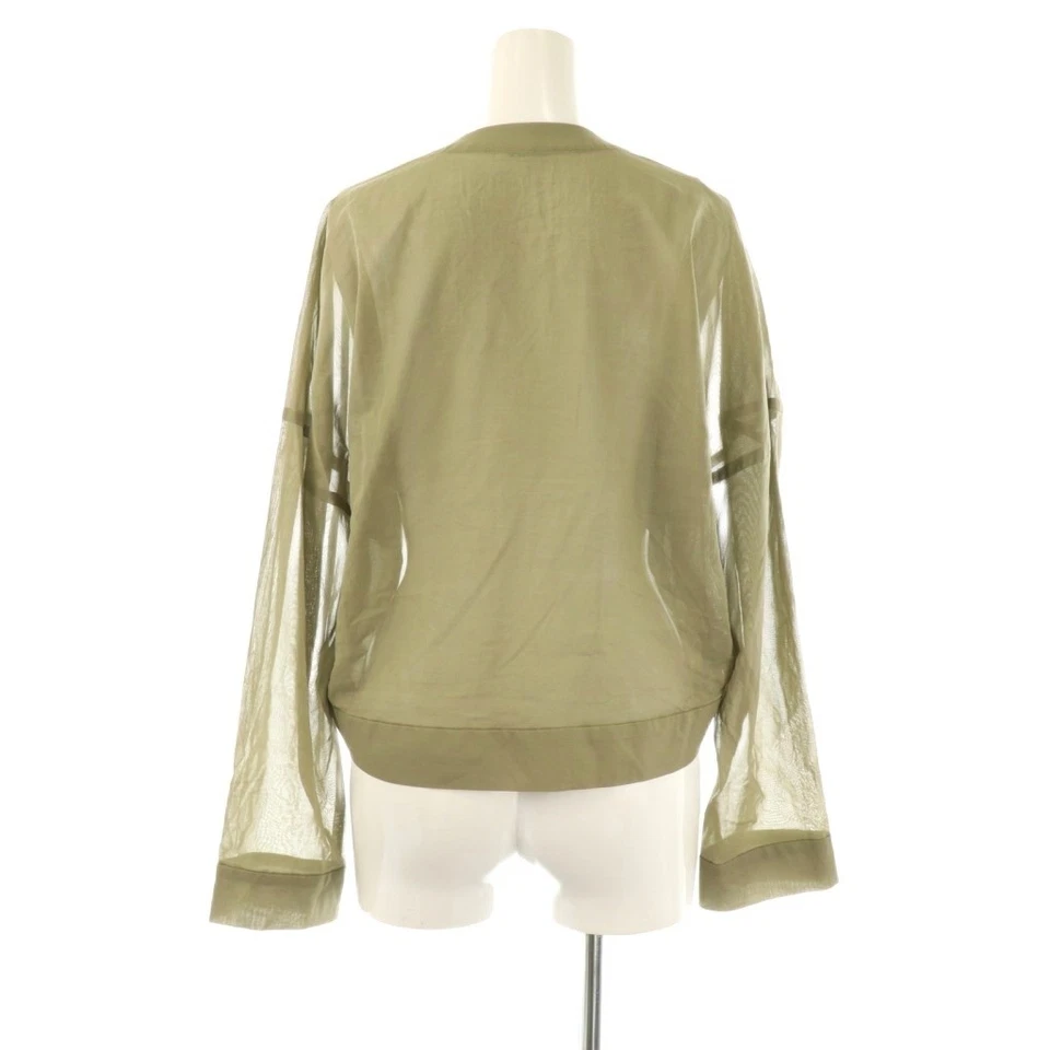 Camicia kaki trasparente scollo a V donna cotone OS usata - Immagine 2 di 4