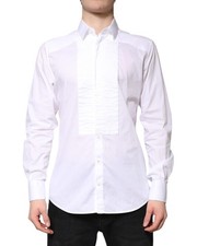 Preloved dolce & gabbana Pleated Formal Dress Shirt Men White