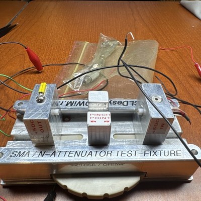 SMA / N Attenuator Test Fixture jig CUSTOME MADE PROTOTYPE