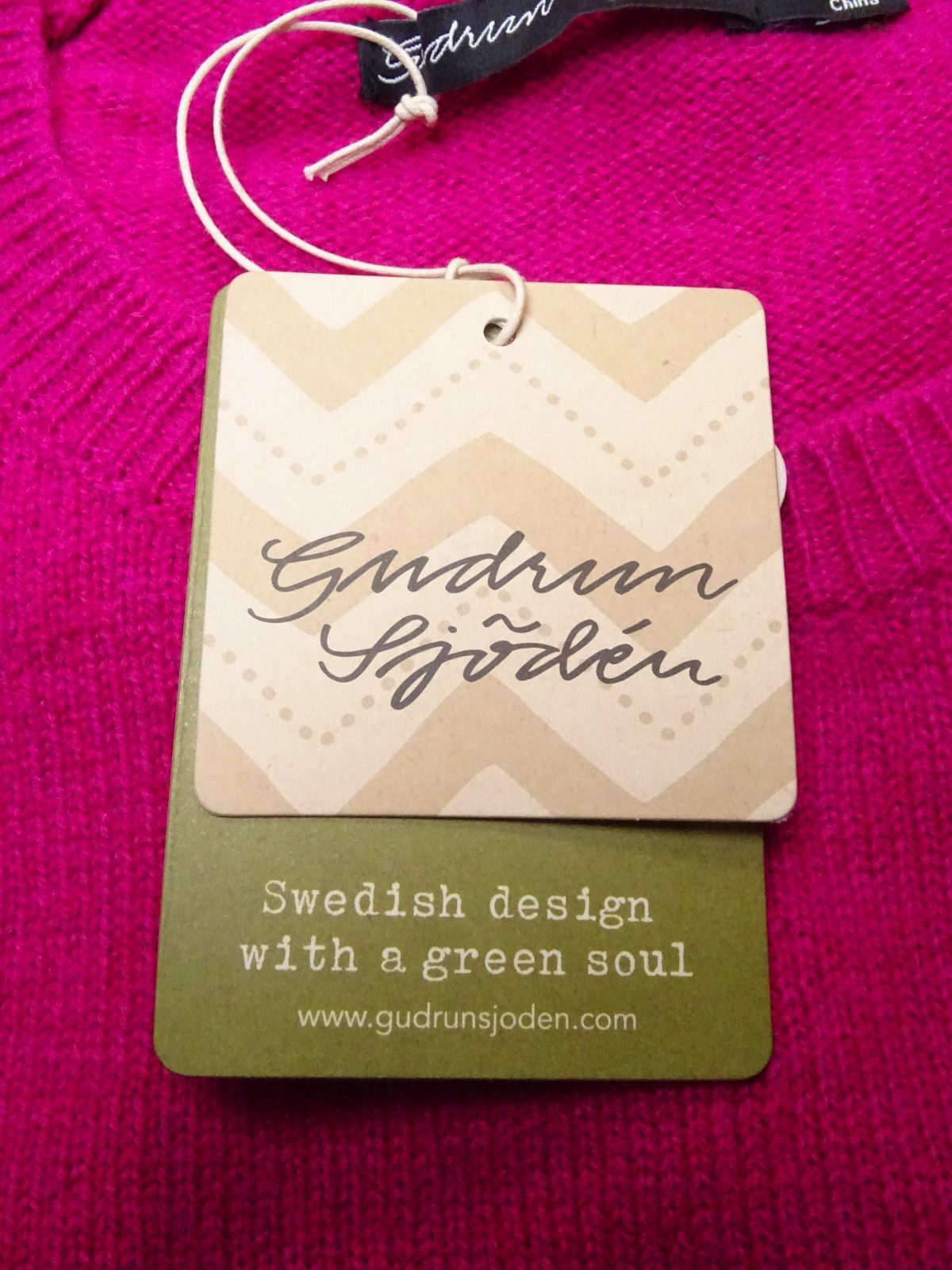 Gudrun Sjoden Striped Jumper Tunic Size S 8-10-12 Lambswool Pink & Red: 38" Bust image 6