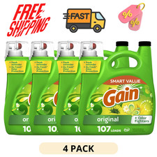  4 Pack Gain Liquid Laundry Detergent 154 fl oz 107 Loads Fresh Clean