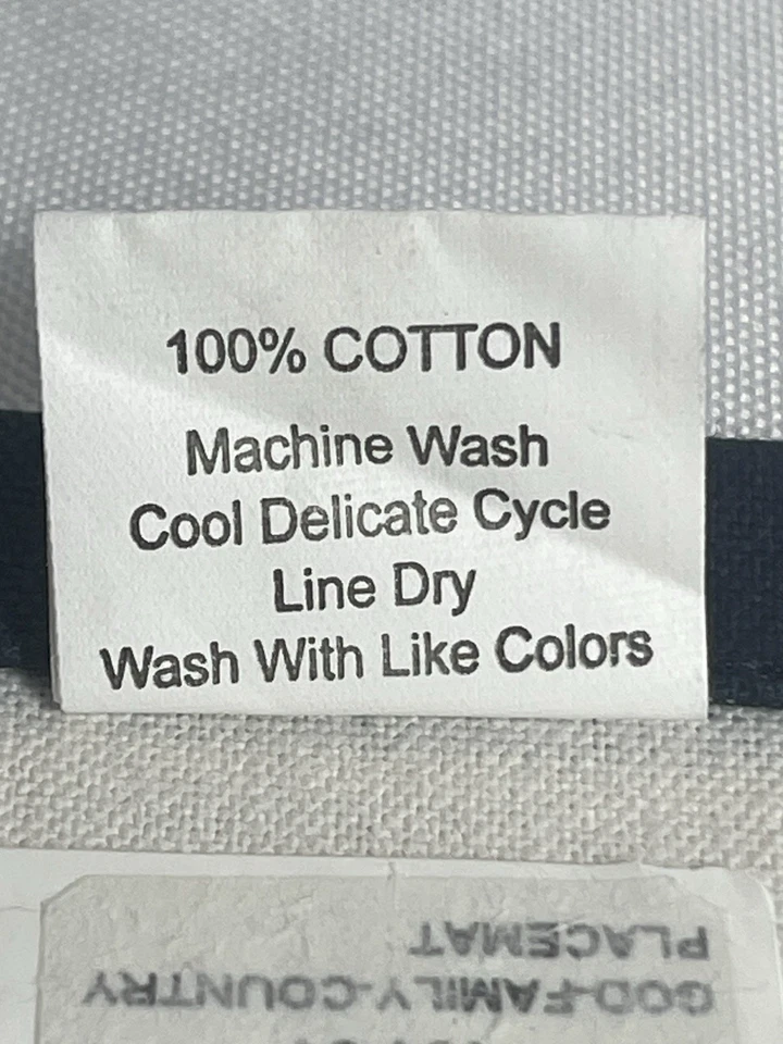 Park Designs God Family Country Cotton Placemat 13x19 Americana Folk Art - Image 3 of 4