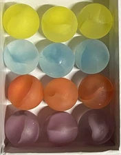 Group Lot (12) Marble King Frosted Cat Eye Marbles, Approx 5/8”