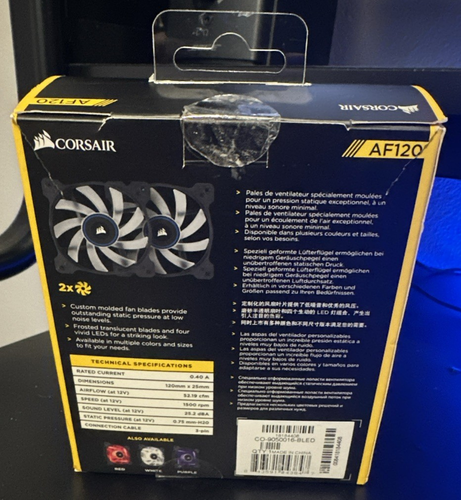 Corsair AF120 PC Fans 2 Pack LED Blue Quiet Edition - Photo 3/9