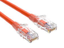 1ft Cat6 Ethernet Patch Cable with Clear Boot, UTP, Pure Bare Copper, Orange