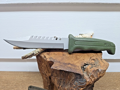 Vintage Fixed Blade Hunting BUCK Knife 639 w/ Camo Sheath Circa 1986