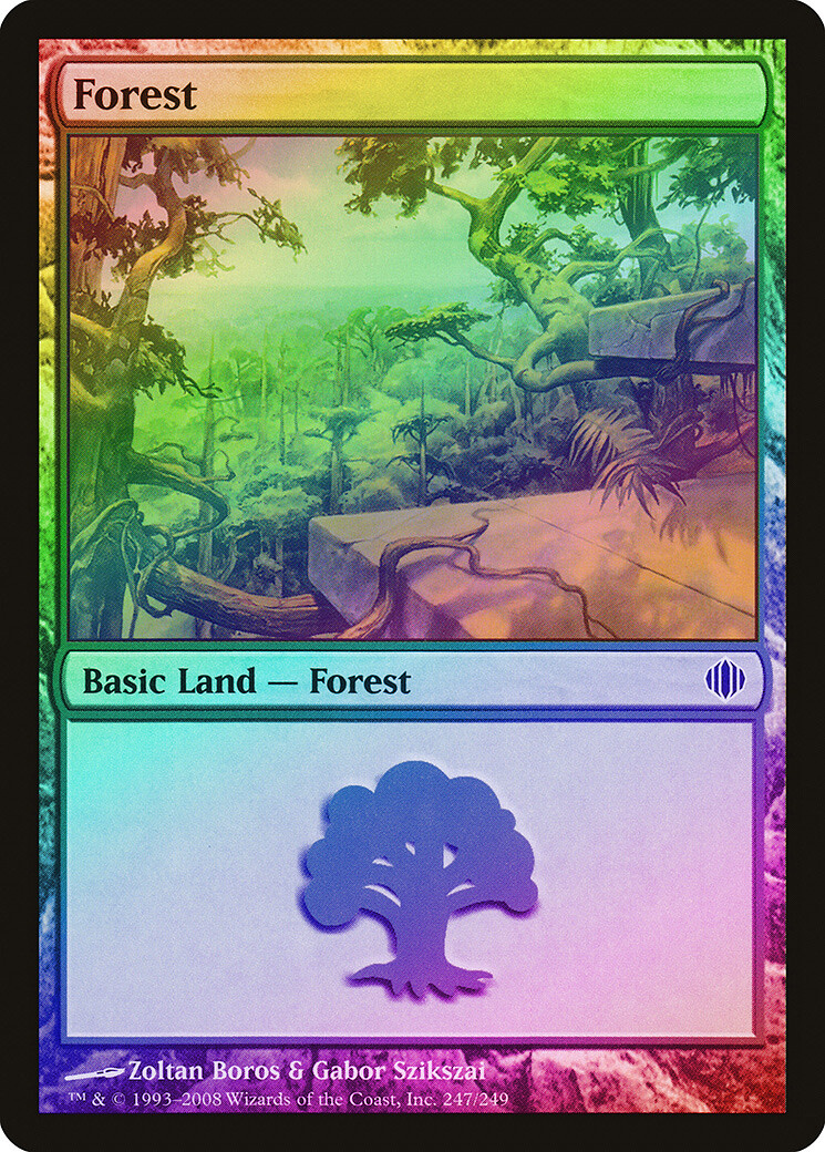 Forest (247) FOIL Shards of Alara NM Basic Land MAGIC GATHERING CARD ABUGames