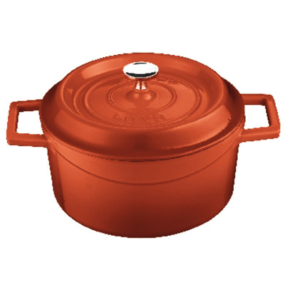 Paderno Lava High Red Enameled Cast Iron Casserole Sizes UK