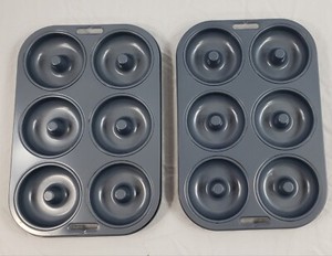 Fox Run Doughnut Pan (2) 6 Cavity Donut Non-Stick Aluminum Used