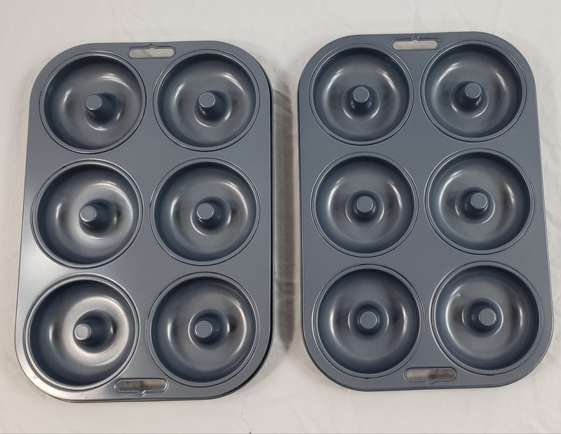 Fox Run Doughnut Pan (2) 6 Cavity Donut Non-Stick Aluminum Used